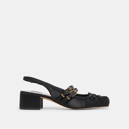 Dolce Vita SHOES Loris Onyx Satin Heels