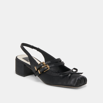 Dolce Vita SHOES Loris Onyx Satin Heels