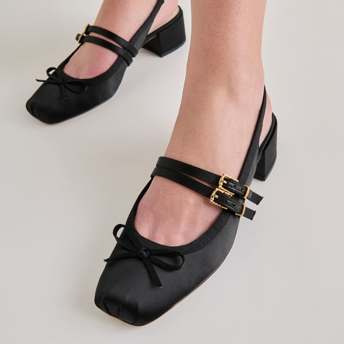 Dolce Vita SHOES Loris Onyx Satin Heels