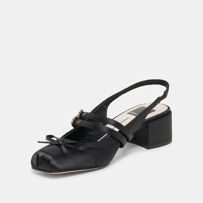 Dolce Vita SHOES Loris Onyx Satin Heels