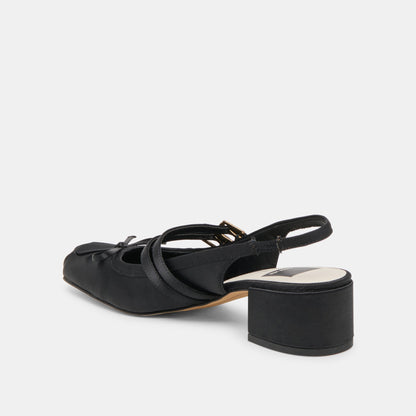 Dolce Vita SHOES Loris Onyx Satin Heels