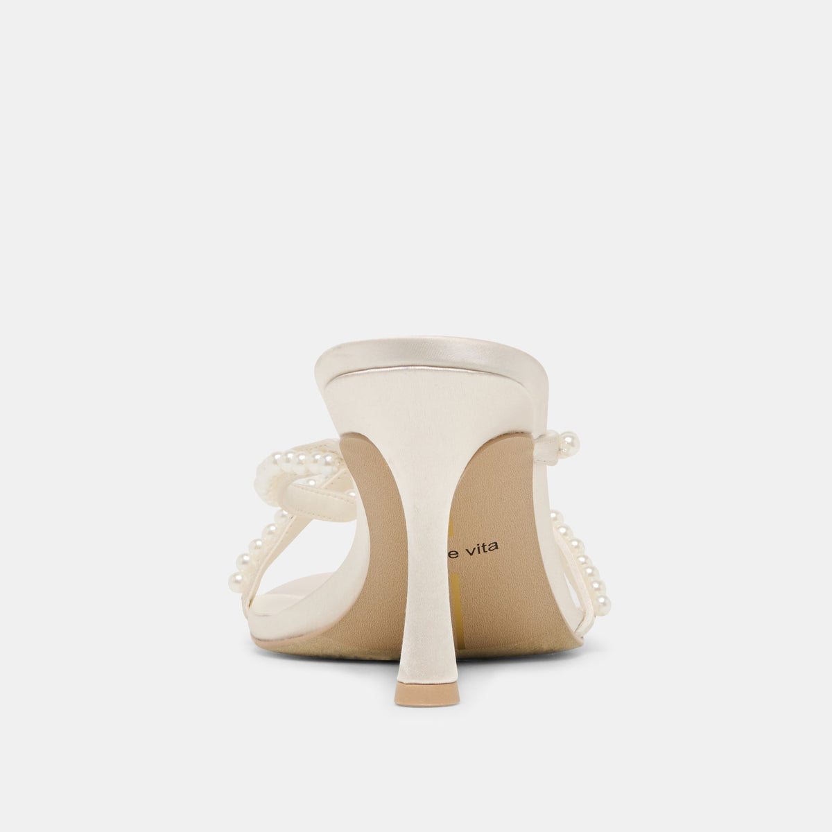 Dolce Vita SHOES Liano Pearl Off White Satin Heels