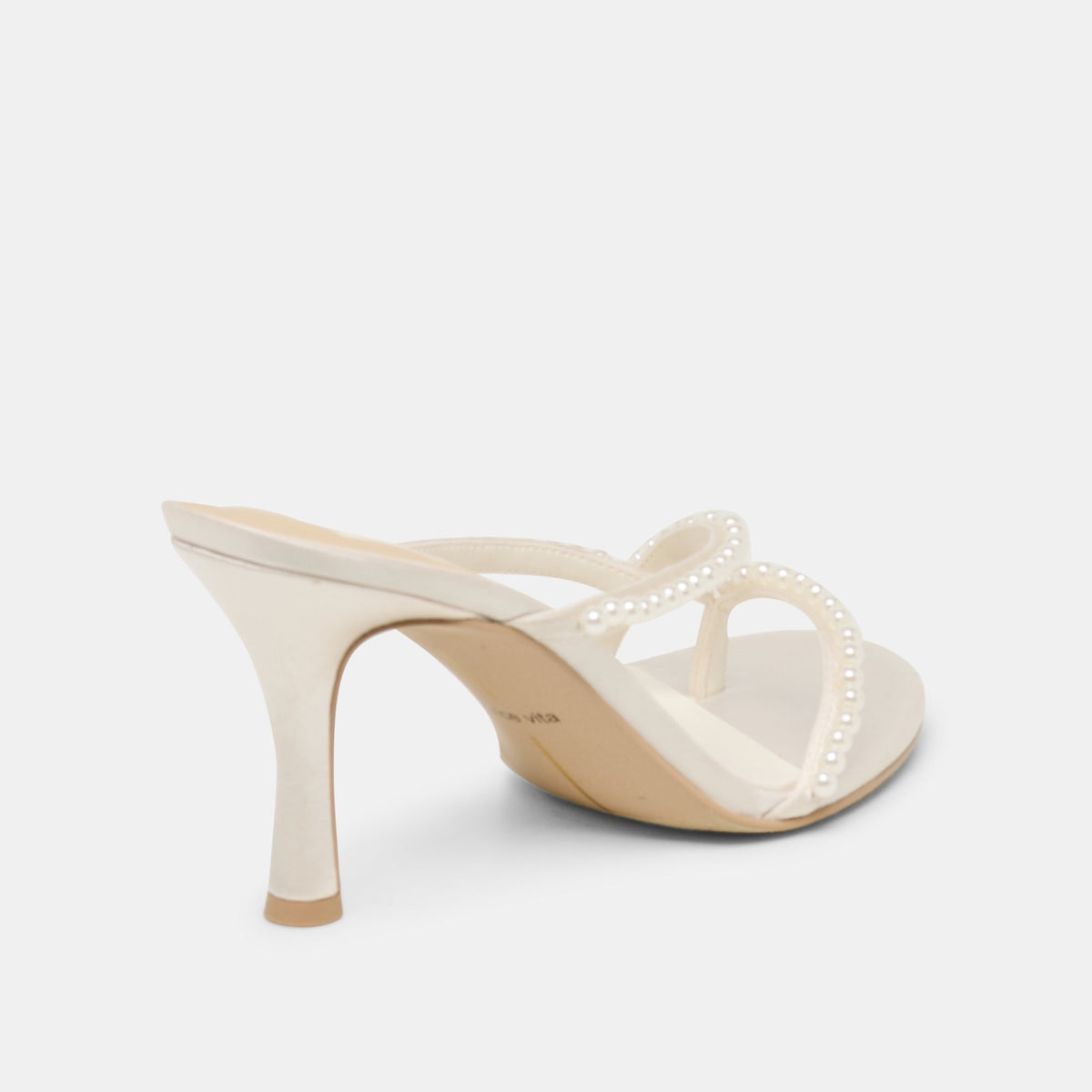 Dolce Vita SHOES Liano Pearl Off White Satin Heels
