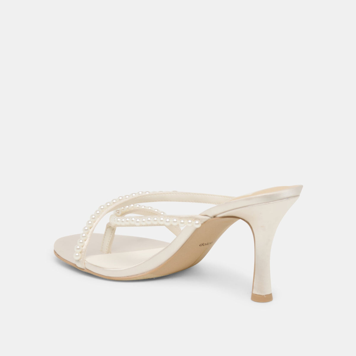 Dolce Vita SHOES Liano Pearl Off White Satin Heels