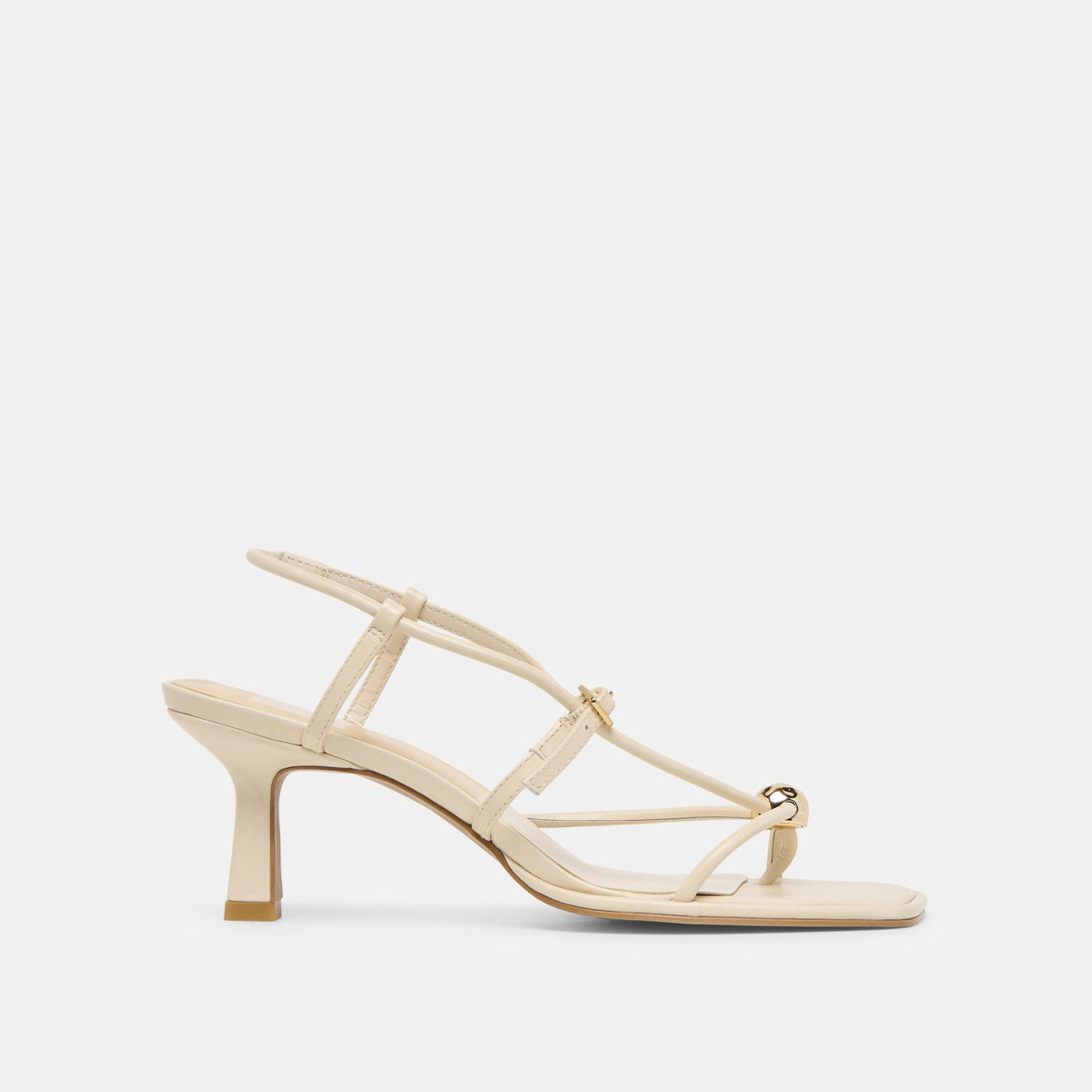 Dolce Vita SHOES Manji Wide Creme Leather Heels