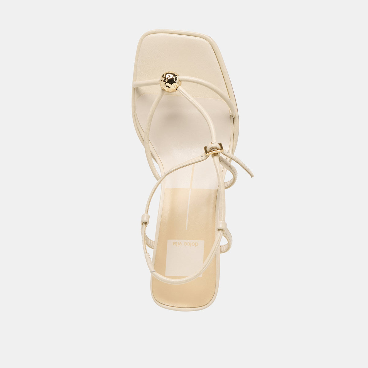 Dolce Vita SHOES Manji Wide Creme Leather Heels