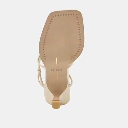 Dolce Vita SHOES Manji Wide Creme Leather Heels