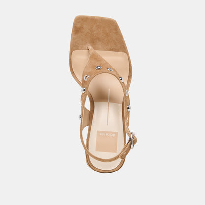 Dolce Vita SHOES Yves Stud Lt Brown Suede Heels