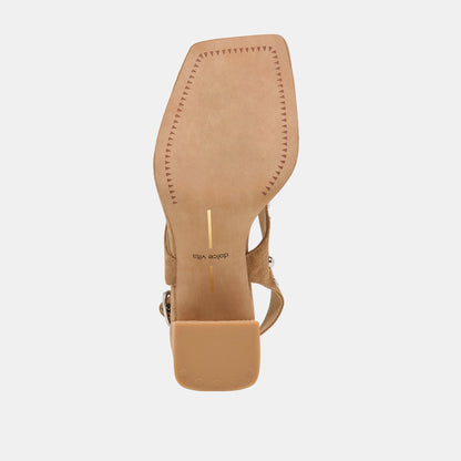 Dolce Vita SHOES Yves Stud Lt Brown Suede Heels