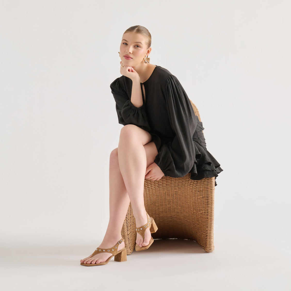 Dolce Vita SHOES Yves Stud Lt Brown Suede Heels