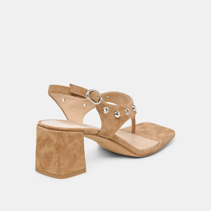 Dolce Vita SHOES Yves Stud Lt Brown Suede Heels