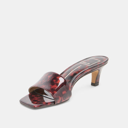 Dolce Vita SHOES REXA Tortoise Patent Leather Kitten Heels