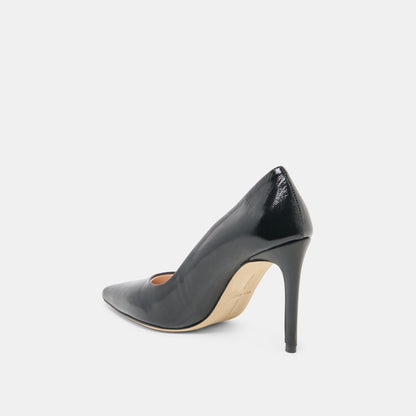 Dolce Vita SHOES LANKY Black Leather Closed-Toe Pump Stiletto Heels