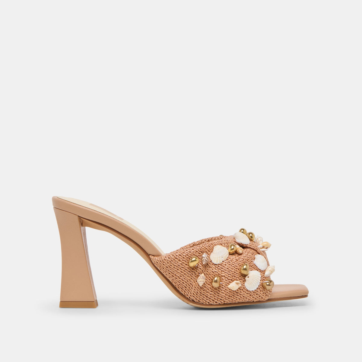 Dolce Vita SHOES Tylah Toffee Beaded Raffia Heels