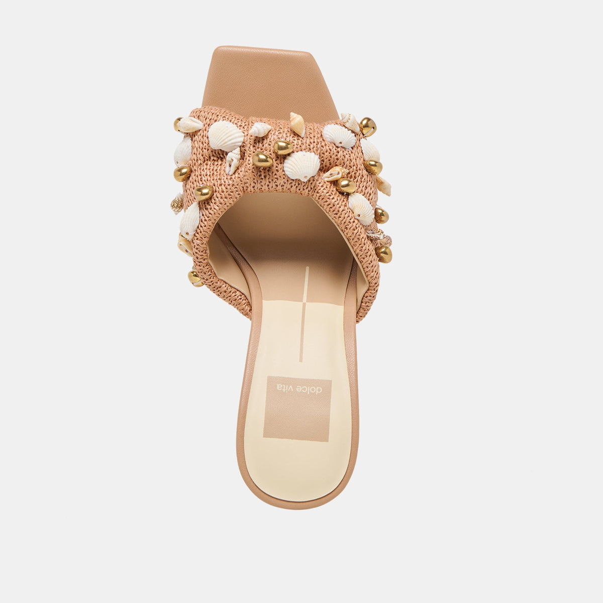 Dolce Vita SHOES Tylah Toffee Beaded Raffia Heels