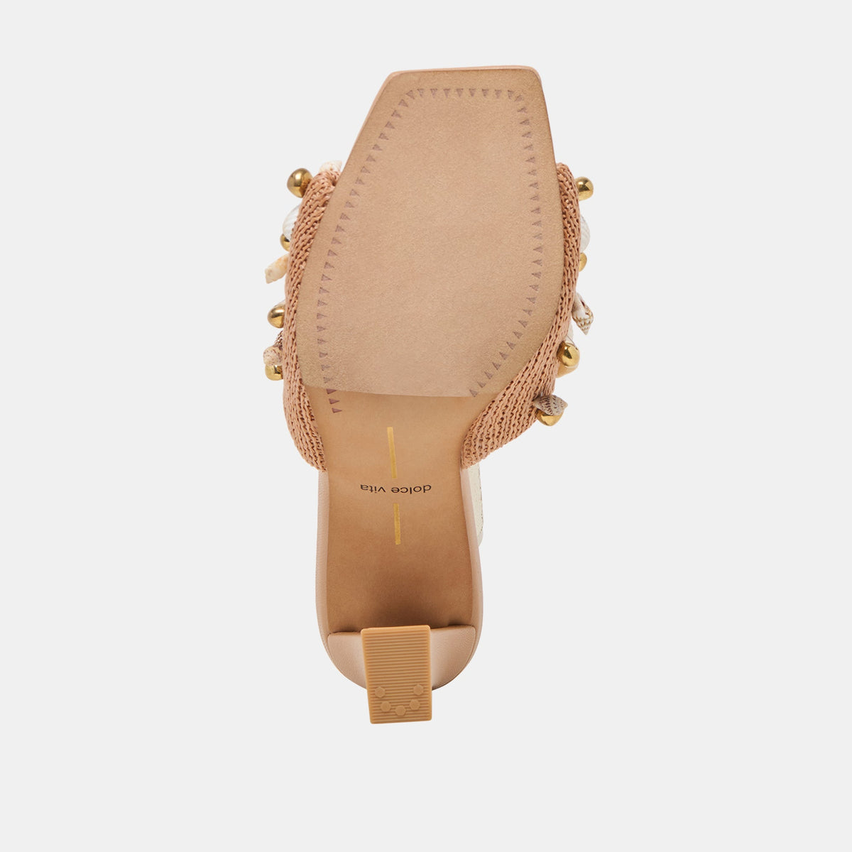 Dolce Vita SHOES Tylah Toffee Beaded Raffia Heels