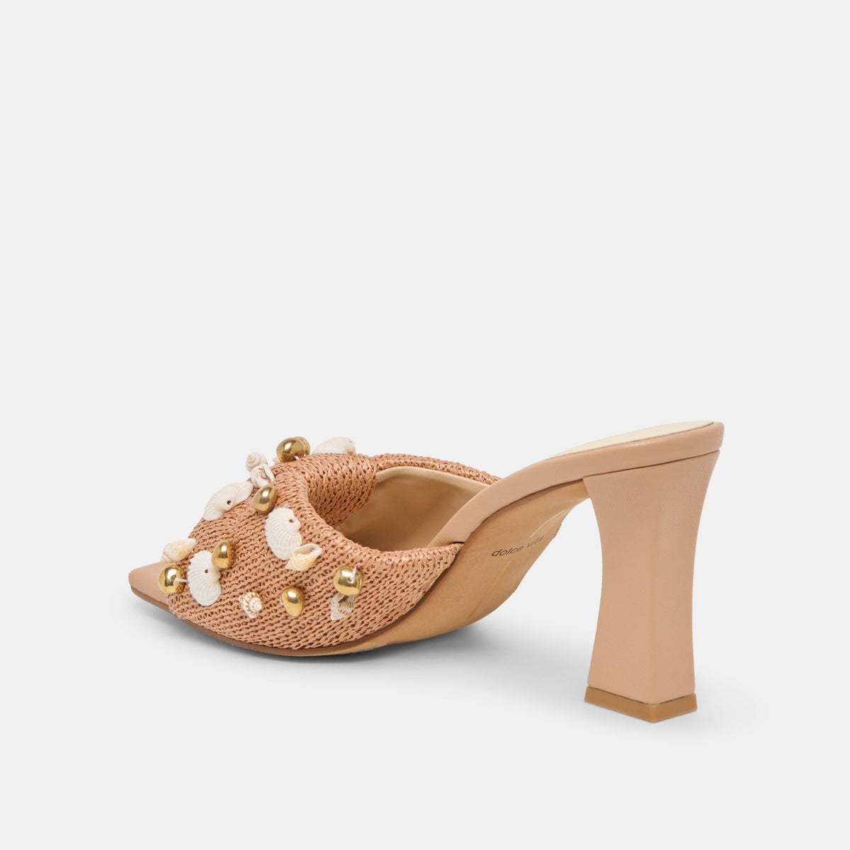 Dolce Vita SHOES Tylah Toffee Beaded Raffia Heels