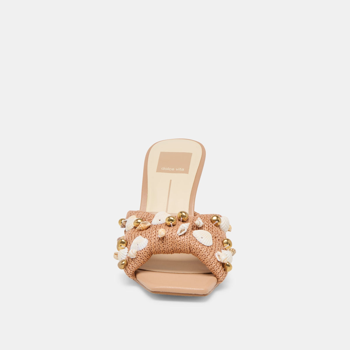 Dolce Vita SHOES Tylah Toffee Beaded Raffia Heels