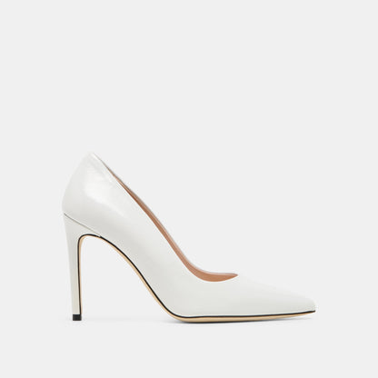 Dolce Vita SHOES LANKY White Leather Closed-Toe Pump Stiletto Heels