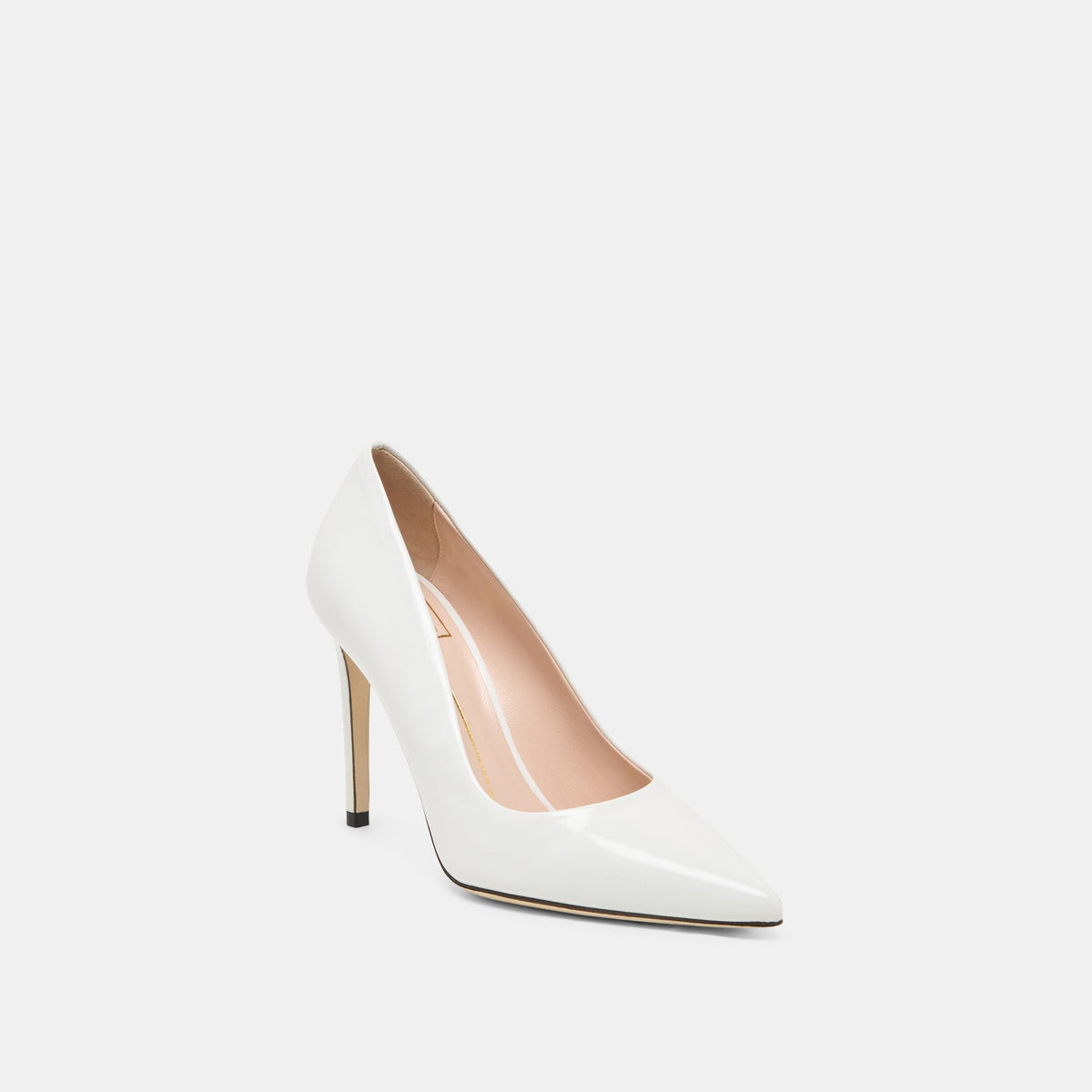 Dolce Vita SHOES LANKY White Leather Closed-Toe Pump Stiletto Heels