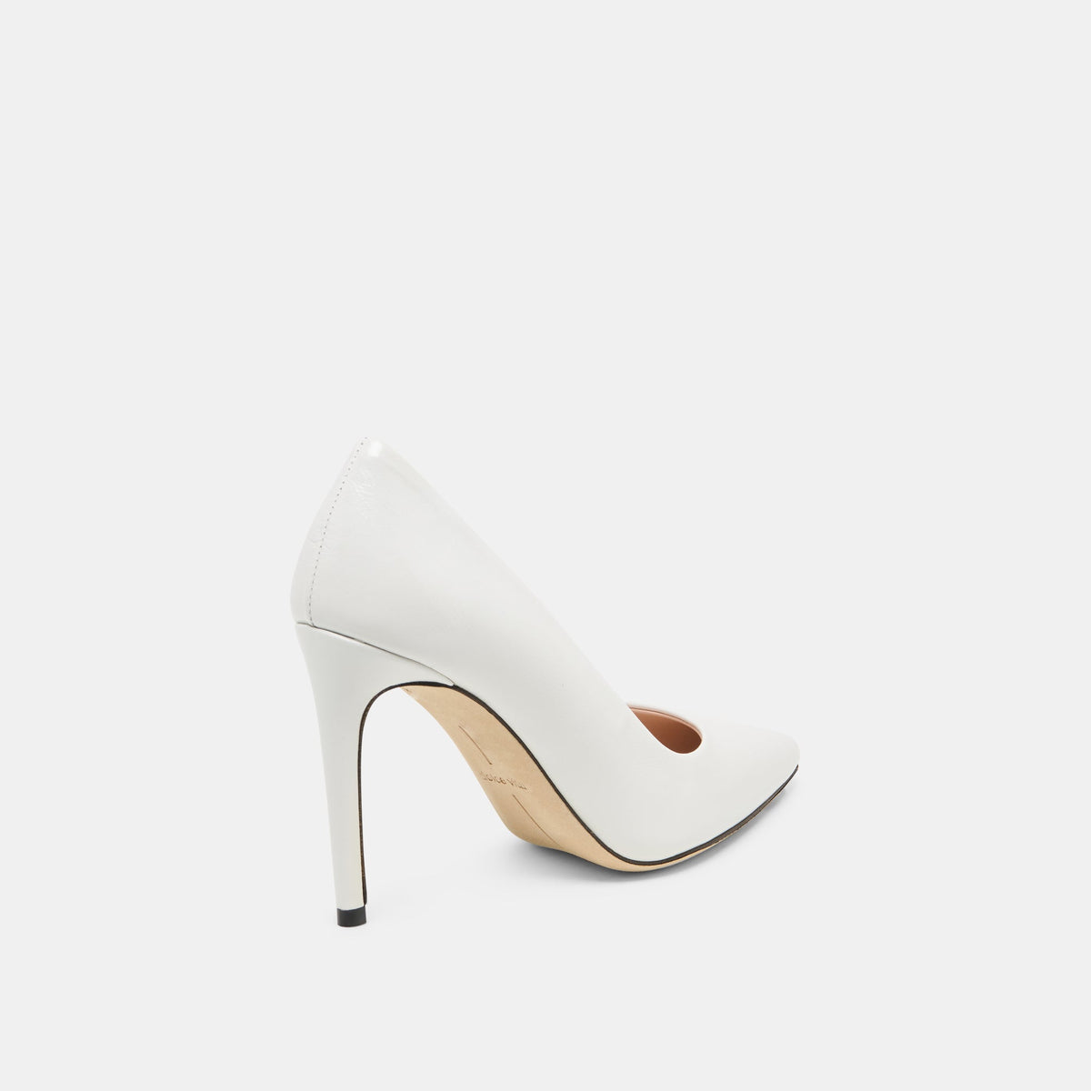 Dolce Vita SHOES LANKY White Leather Closed-Toe Pump Stiletto Heels