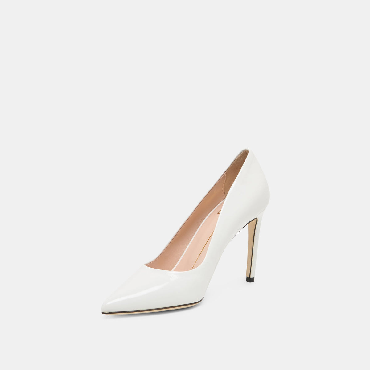 Dolce Vita SHOES LANKY White Leather Closed-Toe Pump Stiletto Heels