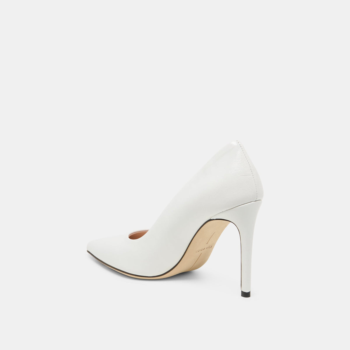 Dolce Vita SHOES LANKY White Leather Closed-Toe Pump Stiletto Heels