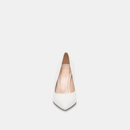 Dolce Vita SHOES LANKY White Leather Closed-Toe Pump Stiletto Heels