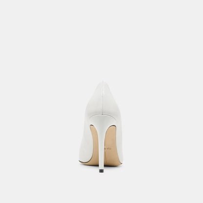 Dolce Vita SHOES LANKY White Leather Closed-Toe Pump Stiletto Heels