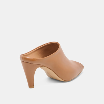 Dolce Vita SHOES MERY Brown Leather Peep-Toe Heels