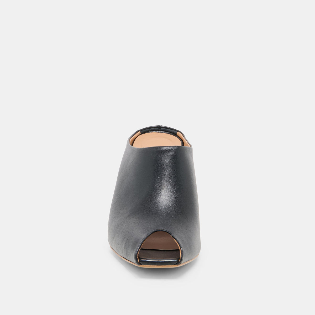 Dolce Vita SHOES MERY Black Leather Peep-Toe Heels