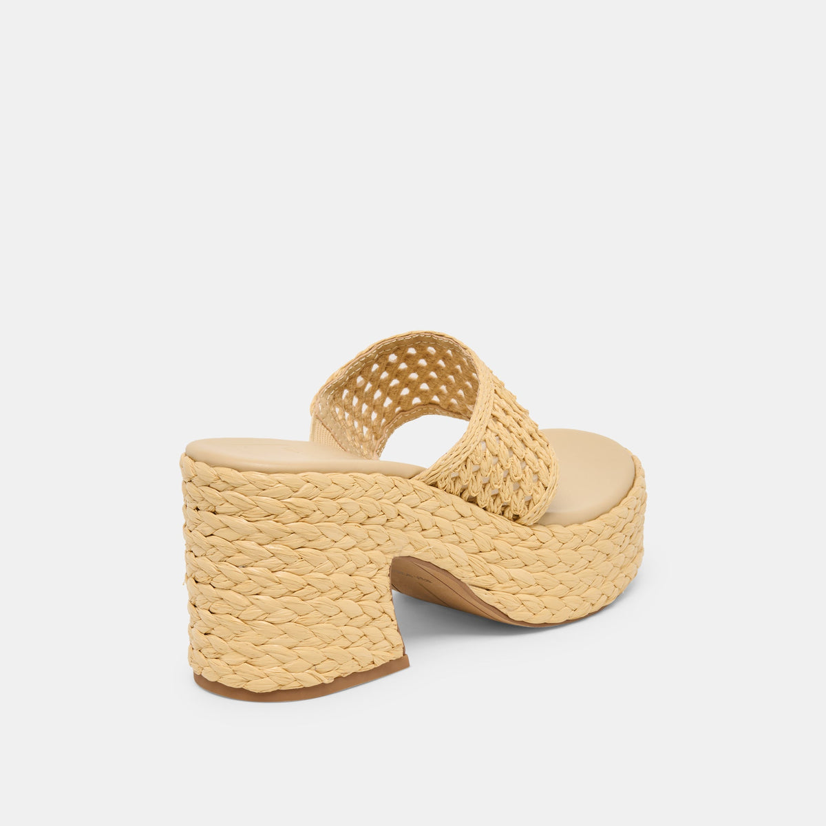 Dolce Vita SHOES RIPPLE Lt Natural Raffia Platform Thong Block Heel