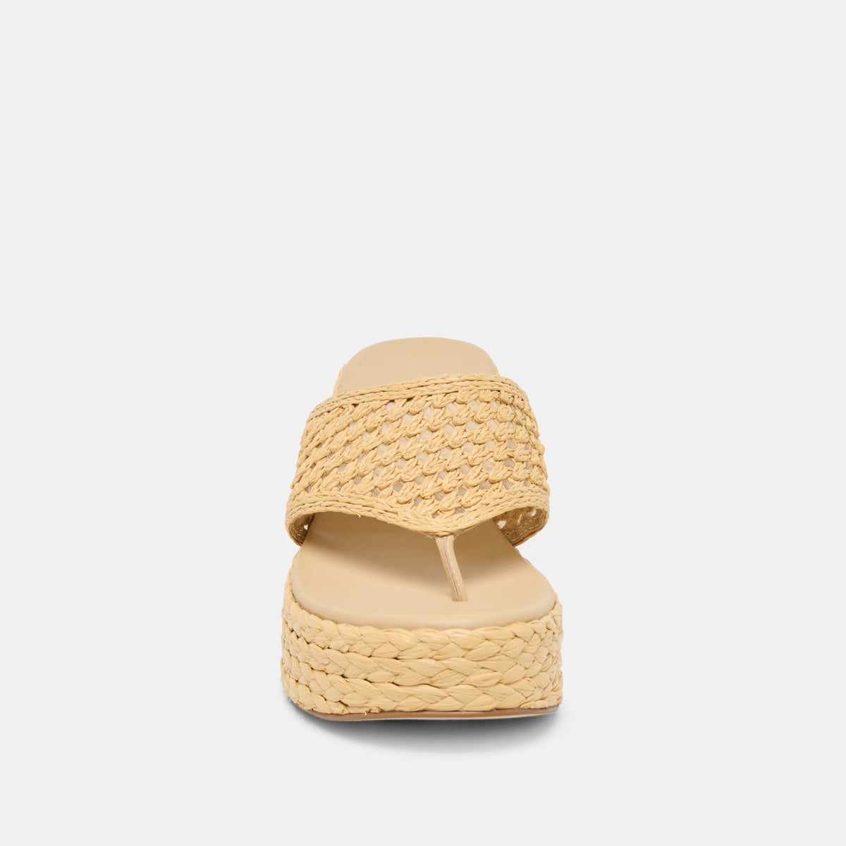 Dolce Vita SHOES RIPPLE Lt Natural Raffia Platform Thong Block Heel
