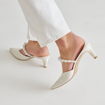 Dolce Vita SHOES Kanika Pearl Mid Vanilla Pearl Heels