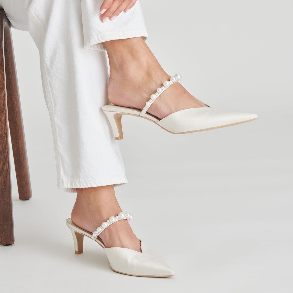 Dolce Vita SHOES Kanika Pearl Mid Vanilla Pearl Heels