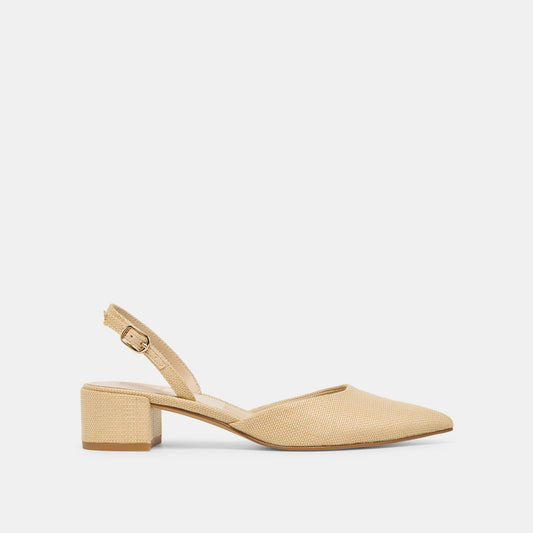 Dolce Vita SHOES Carel Light Natural Raffia Heels
