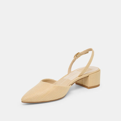 Dolce Vita SHOES Carel Light Natural Raffia Heels