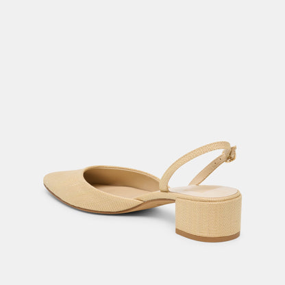 Dolce Vita SHOES Carel Light Natural Raffia Heels
