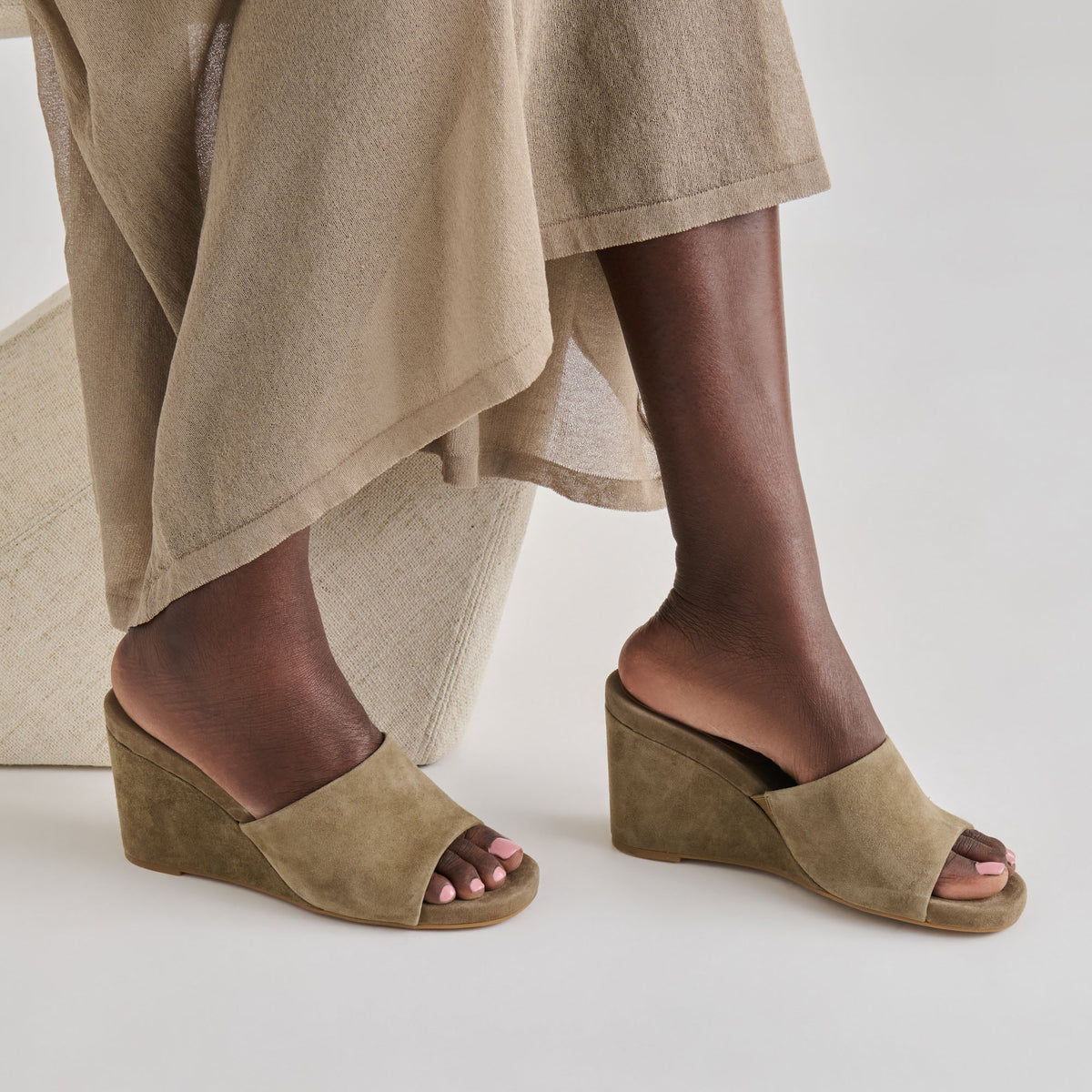 Dolce Vita SHOES Holta Olive Suede Wedges