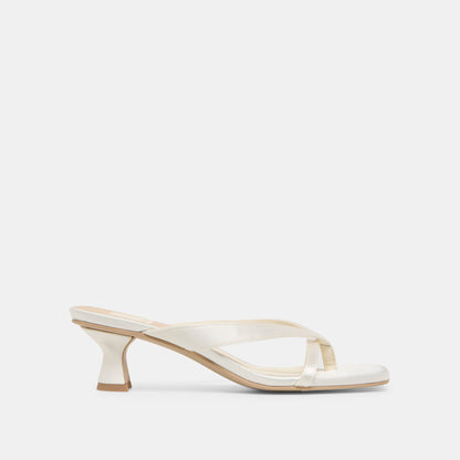 Dolce Vita SHOES Brevel Wide True White Satin Heels
