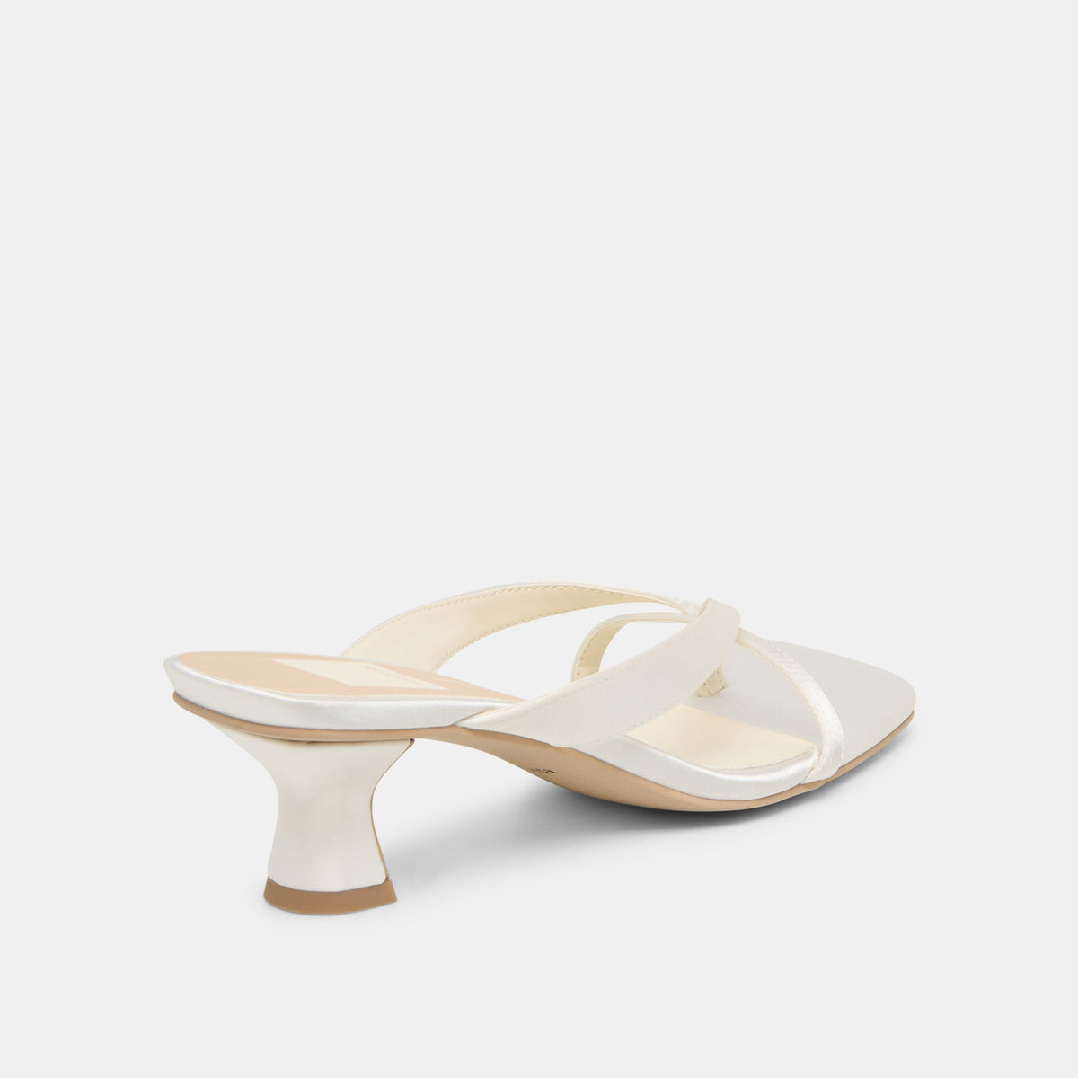 Dolce Vita SHOES Brevel Wide True White Satin Heels
