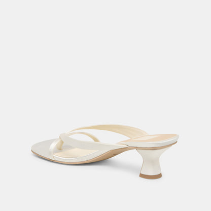 Dolce Vita SHOES Brevel Wide True White Satin Heels