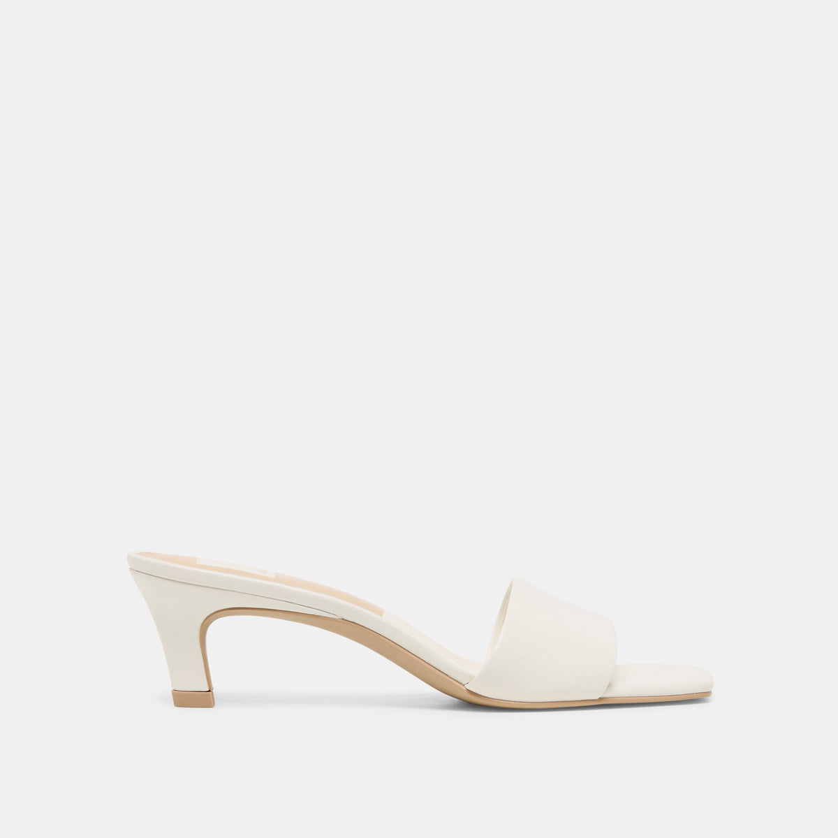 Dolce Vita SHOES Rexa Wide True White Leather Heels