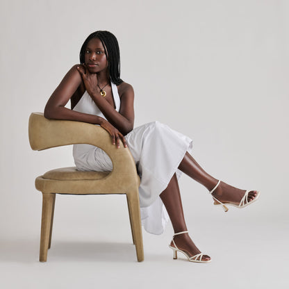 Dolce Vita SHOES Manji True White Leather Heels