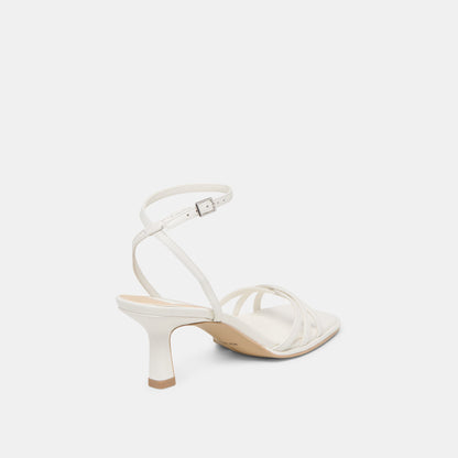 Dolce Vita SHOES Manji True White Leather Heels