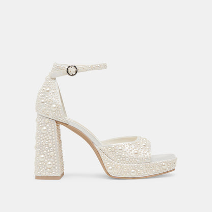 Dolce Vita SHOES PANDRO PEARL HEELS TRUE WHITE SATIN
 – Dolce Vita