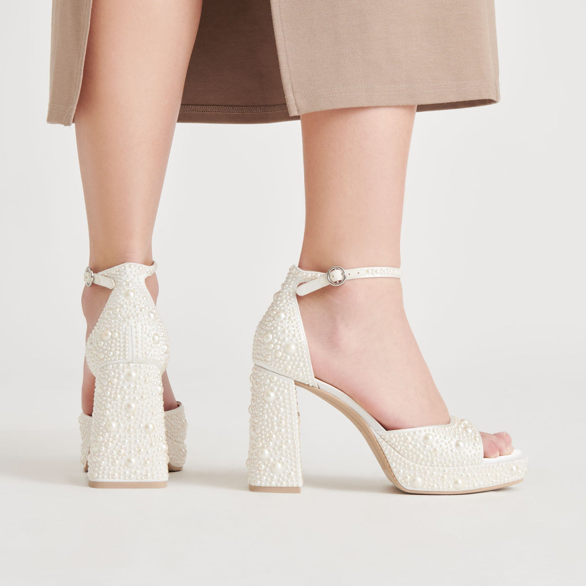 Dolce Vita SHOES PANDRO PEARL HEELS TRUE WHITE SATIN
 – Dolce Vita