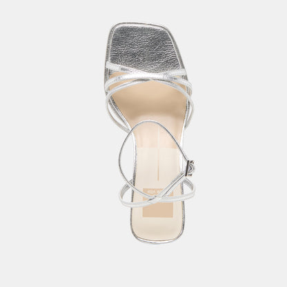Dolce Vita SHOES Manji Silver Metallic Leather Heels
