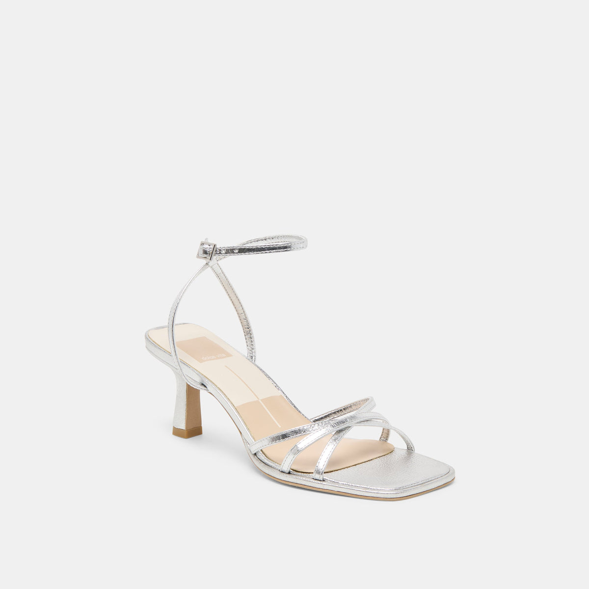 Dolce Vita SHOES Manji Silver Metallic Leather Heels