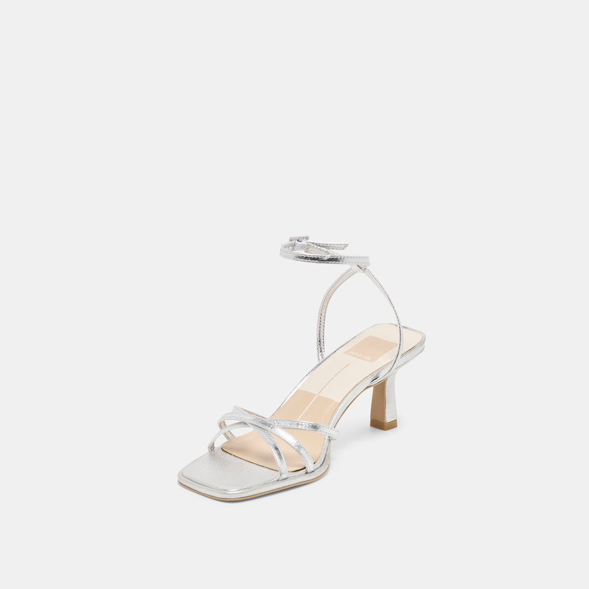 Dolce Vita SHOES Manji Silver Metallic Leather Heels